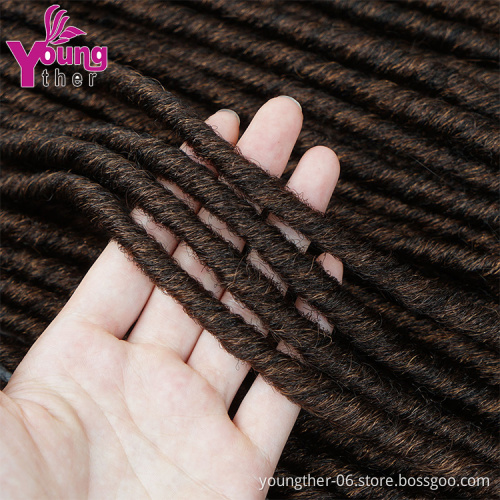 Wholesale Faux Locs Crochet Hair Extension with Curly Ends Braids Soft Synthetic Hair Extension Crochet Braiding  Goddess Locks